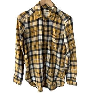 American Eagle Yellow Plaid Boyfriend For Flannel Short XS